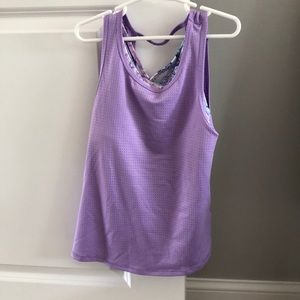 Purple tank with built in sports bra